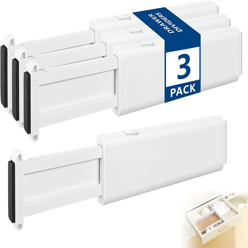 Schubladentrenner, 3 Stück Verstellbar Schubladenteiler Schubladen Trenner Organizer Küche Schubladeneinsätze für Büro Kommode Kleiderschrank Aufbewahrung