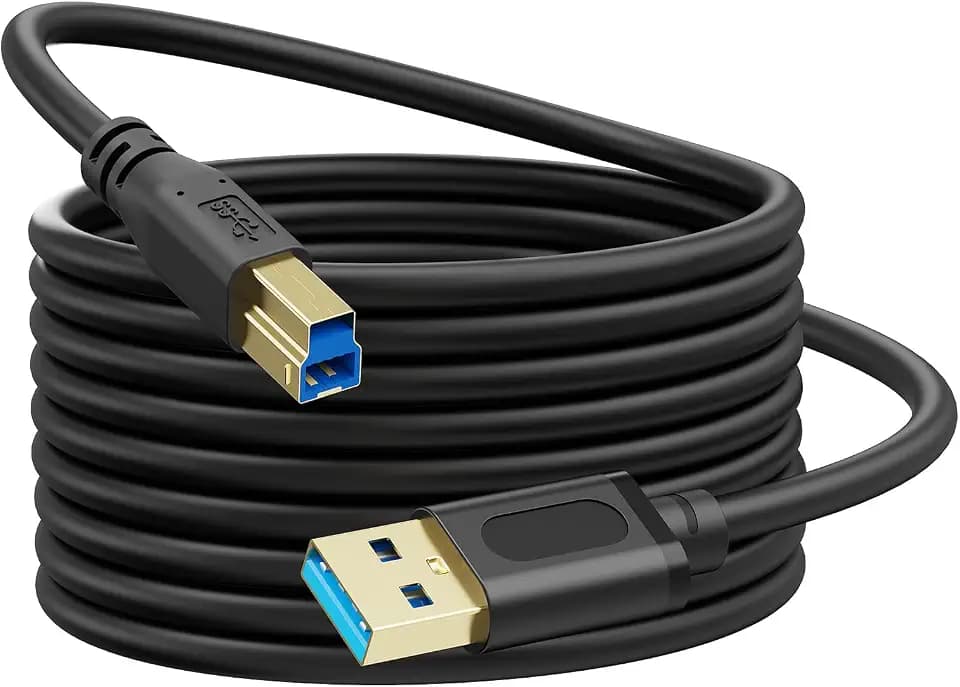 USB 3.0 Cable A Male to B Male 10Ft,Superspeed USB 3.0 A-B/A Male to B Male Cable - for Scanner, Printers, Desktop External Hard Drivers and More(10Ft/3M)