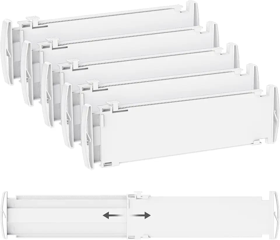 Lifewit 5er Schubladentrenner Verstellbar für Innenlänge 35–56cm&Höhe>10cm
