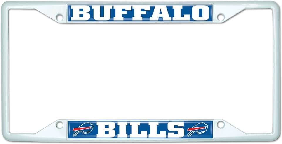FANMATS 43464 NFL - Buffalo Bills License Plate Frame - White – Easy Installation on Truck, SUV, Car - Ideal Gift for Die Hard NFL Fan