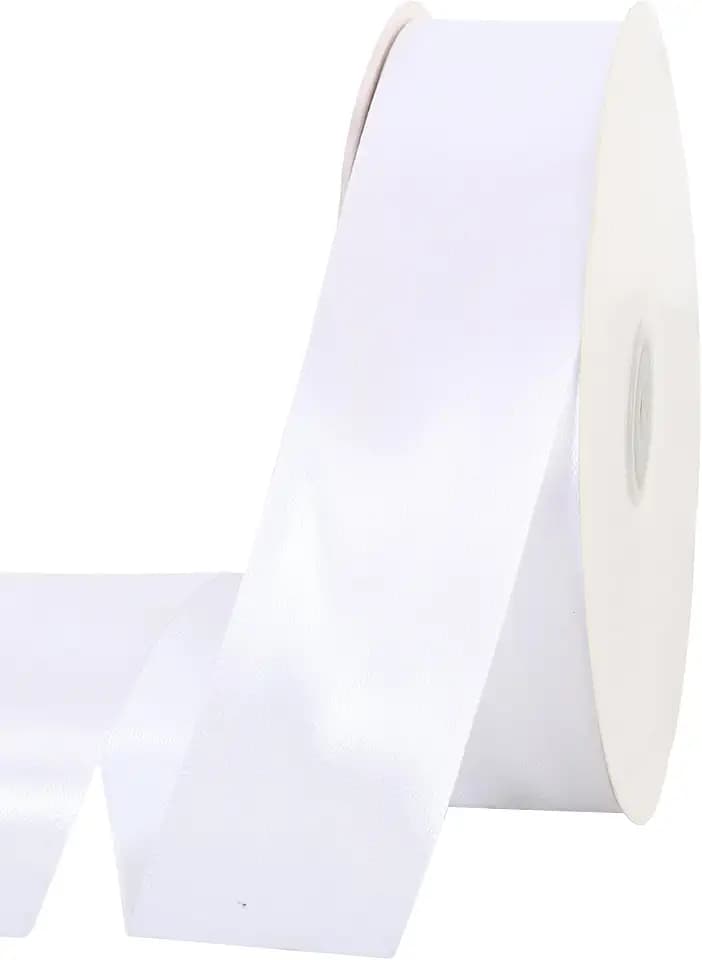 TONIFUL 100 Yard White Satin Ribbon 1-1/2 Inch for Gift Wrapping