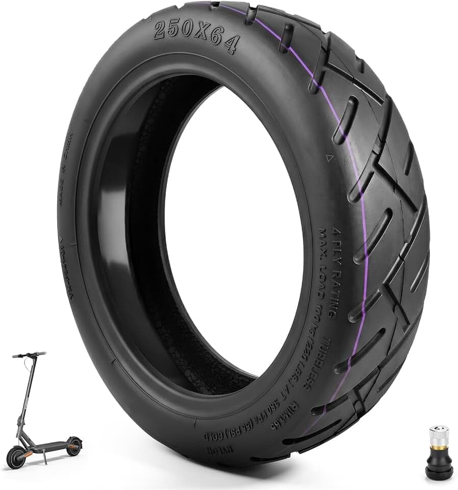250x64 Schlauchlose Reifen für Xiaomi 4ultra, Navee S65/S65C, Navee ST3/ST3 Pro Elektroroller, Straßenreifen Verdickter 10-Zoll-Luftreifen Ersatzräder mit Selbstreparierendem Gel Ersetzen