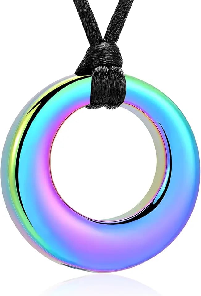 Kremation Schmuck-Kreis des Lebens Ewigkeit Erinnerungsdenkmal Anhänger Halskette für Asche für Frauen Geschenke mit Trichter Kit & Tasche