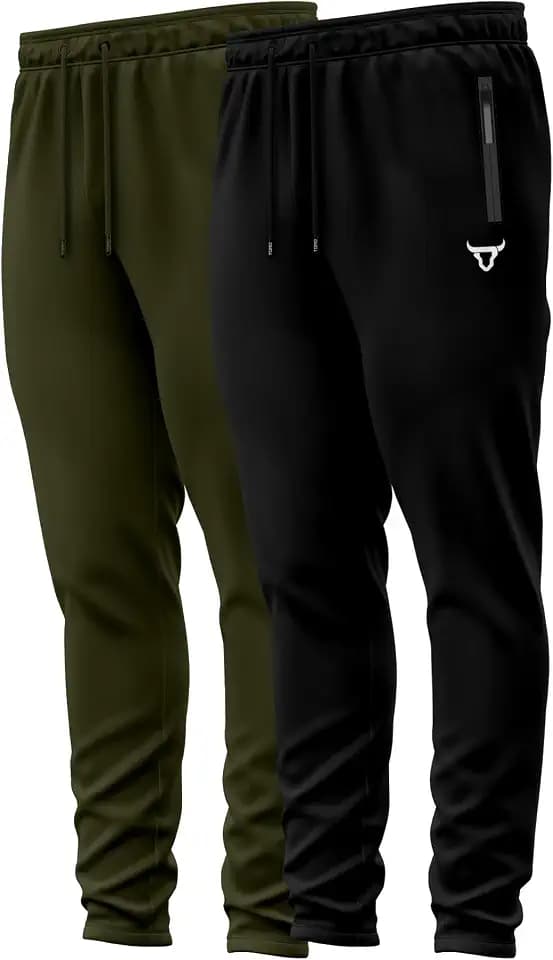 TORO ACTIVA 2 Stück Trainingshose für Herren, leichte Jogginghose mit Reißverschlusstaschen, Arbeitshose, Jogger, Passform, Sport, lässig, für Laufen, Fitnessstudio, Training