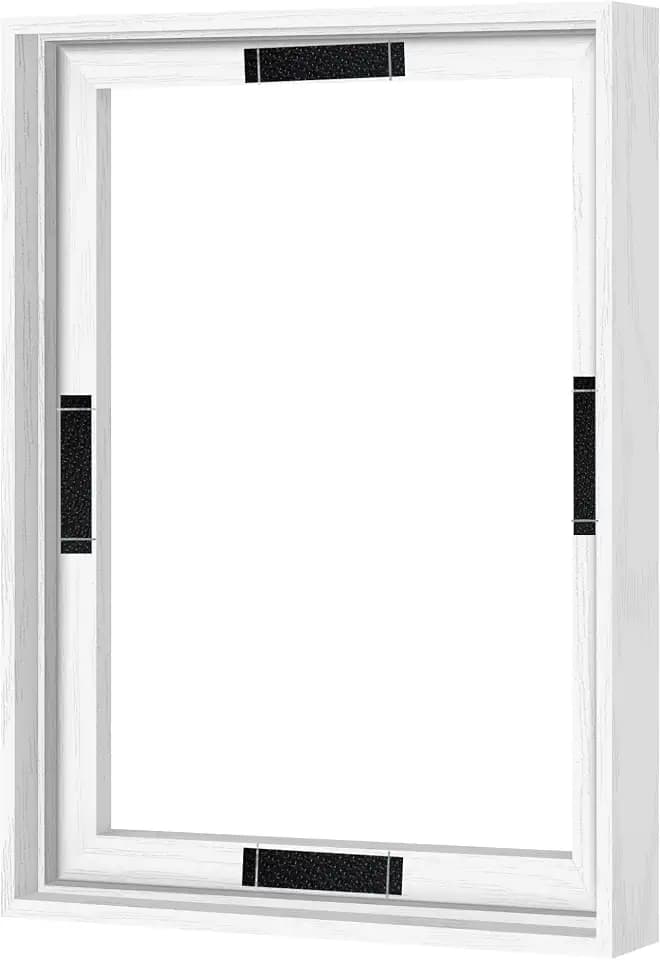 Abtgt Canvas Floating 12x16 Frame with 0.9" Deep, White, With Adhesive