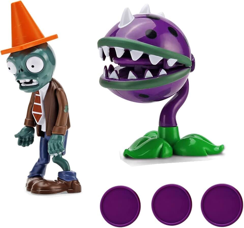 JHESAO 2 PCS Plants and Zombies Toys Action Figures Zombies PVZ Toys 1 2 Series Great Gifts for Kids and Fans, Birthday and Christmas Party New