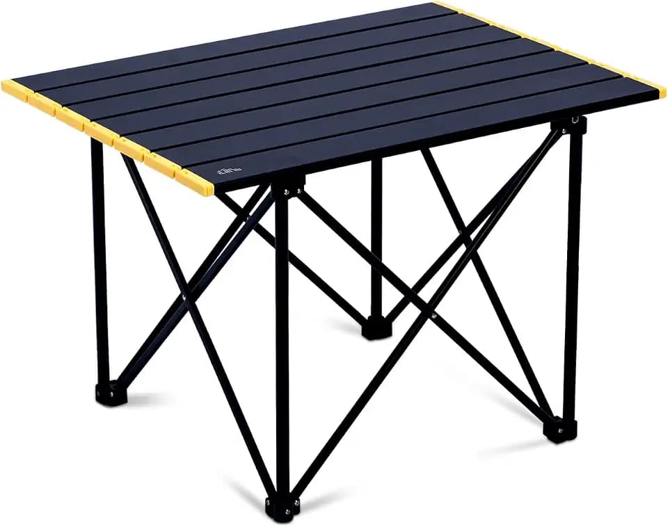iClimb Ultralight Compact Camping Folding Table (Reinforced Black - L)
