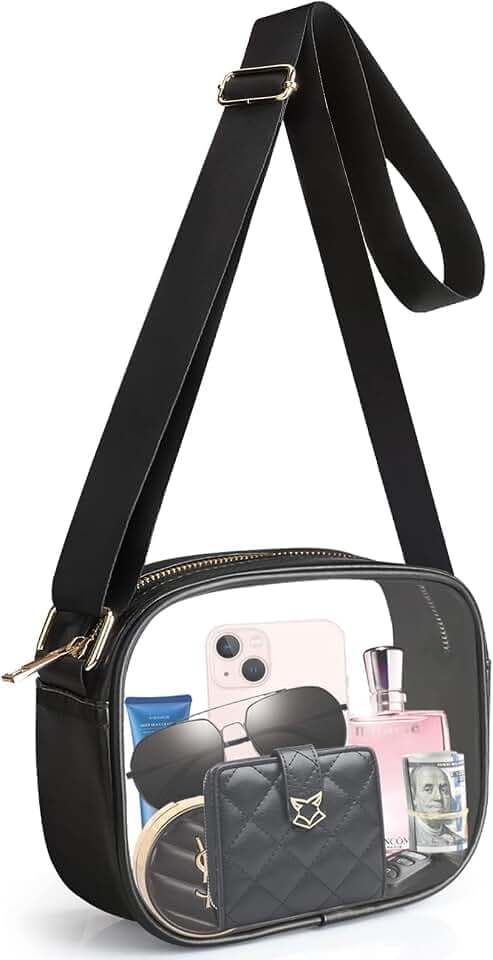 KETIEE Clear Crossbody Bag, Stadium Approved Clear Purse Bag for Concerts Sports Events Festivals