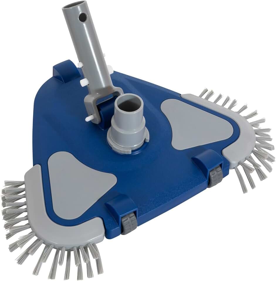 POOLAZA Weighted Pool Vacuum Head with Rotatable Hose Connector & Brushes