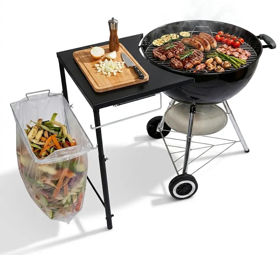 Uniflasy 18"x20" Grill Side Table for Weber Kettle 22/26 & Smokey Mountain 22