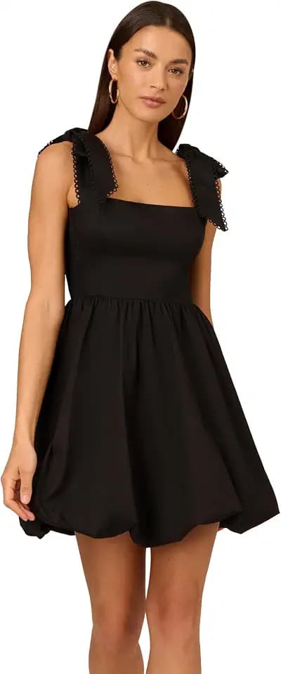 Adrianna Papell Women's Tie Shoulder Bubble Dress