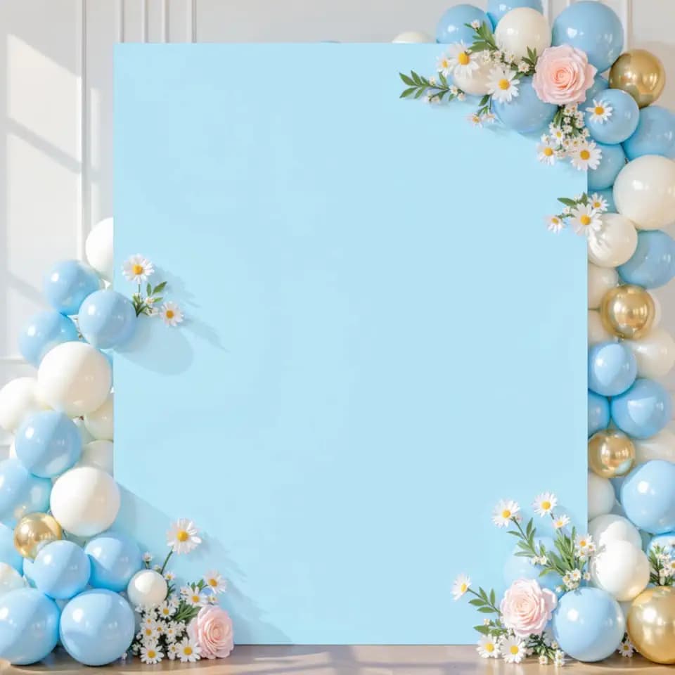 Square Backdrop Arch Cover Baby Blue 6.6FT x 5.2FT Square Arch Backdrop Covers Stretchy Spandex Fitted Square Backdrop Cover for Birthday Party Wedding Ceremony Banquet Decoration