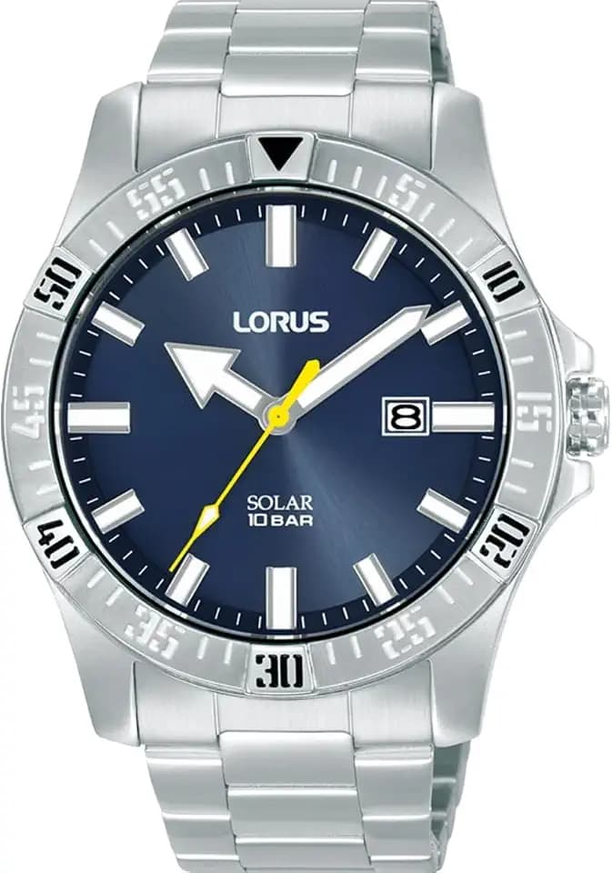 Lorus Herren Uhr Solar Edelstahlgehäuse RX379AX9