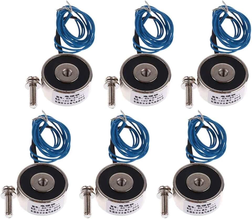 POFET 6 Stück KK-25/11 5KG 50N Saugmagnetmagnet DC 12V Heben Halten Elektromagnet Elektromagnet