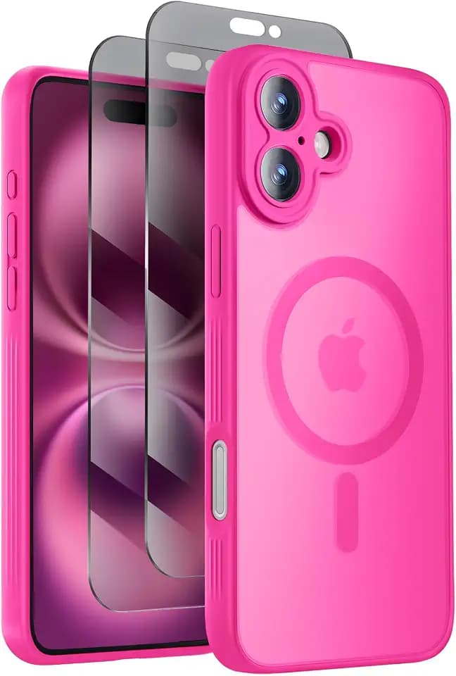 Symcele Designed for iPhone 16 Plus Case, Hot Pink