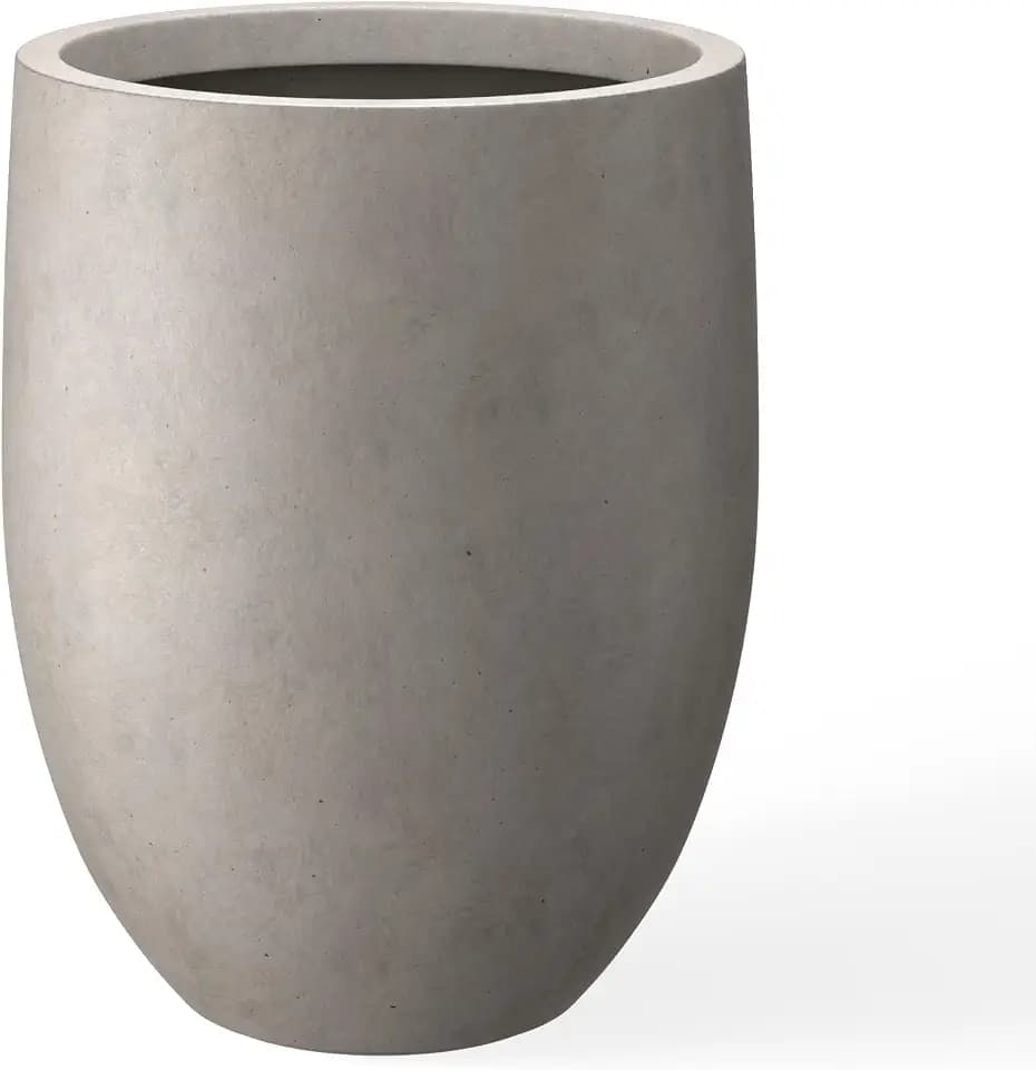 Kante Modern Home Minimalist 21.7" Tall Weathered Concrete Bullet Planter