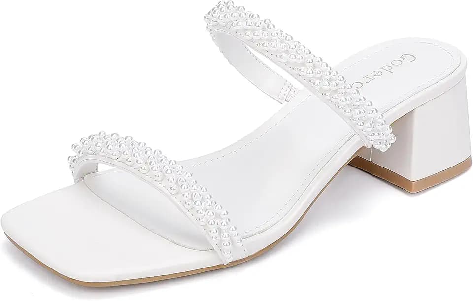 Goderci Women's Chunky Block Low Heeled Sandals