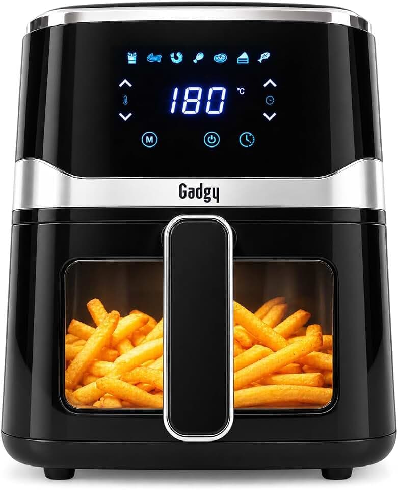 Gadgy Heißluftfritteuse 5 L 1400W mit Sichtfenster Touchscreen