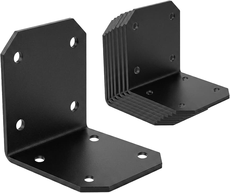 8 Pack Corner L Post Brackets for Wood 4x4 Corner Angle Brace