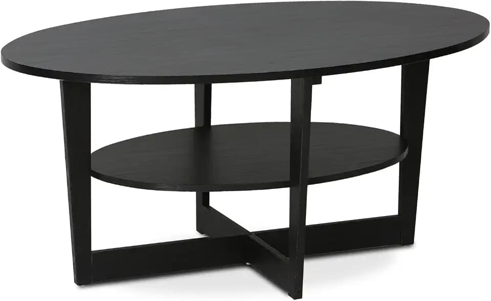 Furinno Jaya 2-stufiger runder Beistelltisch, Walnuss