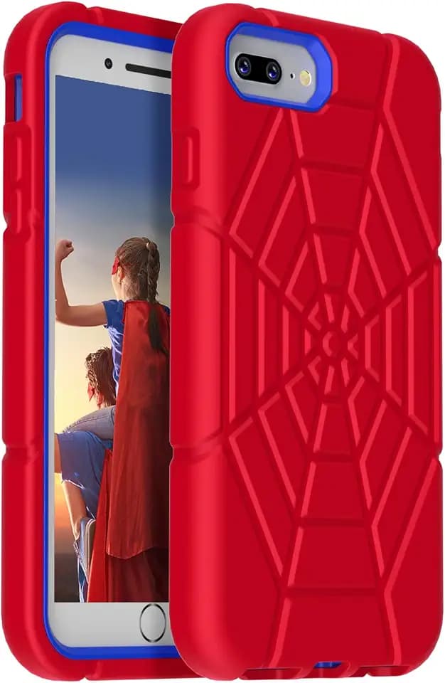 Grifobes 5.5" Case for iPhone 8 Plus/iPhone 7 Plus/iPhone 6S Plus/iPhone 6 Plus, 3-in-1 Heavy Duty Shockproof Rugged Protective 5.5 inch i Phone 8+/7+/6s+/6+ Cover (Red+Blue)