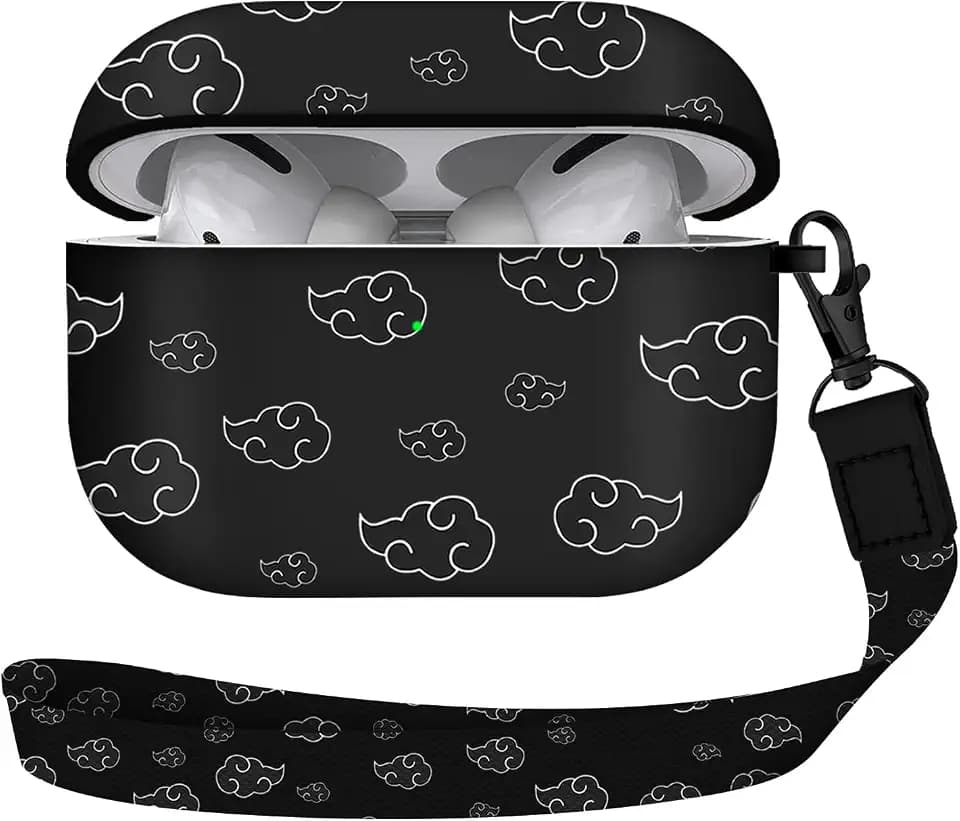 Maxjoy for Airpods Pro Case, Anime Cartoon Cute Design Series Apple Airpod Pro Case Cover for Airports Pro 2019, Wireless AirPods Pro Cases for Men Women,Anime White Cloud Lanyard