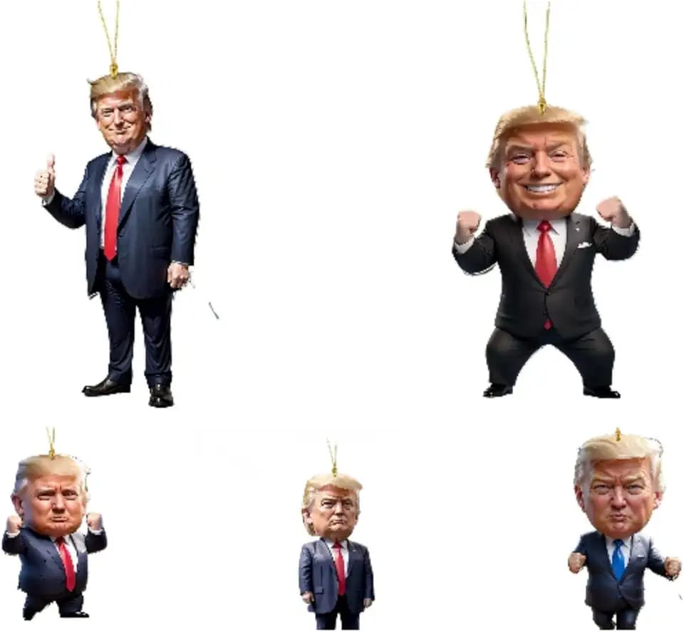 2024 Funny Cartoon Trump Pendant Cross-Border Acrylic Flat car Interior Pendant Keychain Pendant