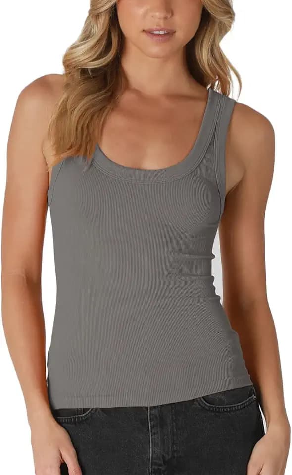 NIKIBIKI Women Seamless Reversible Ribbed Tank Top, Made in U.S.A