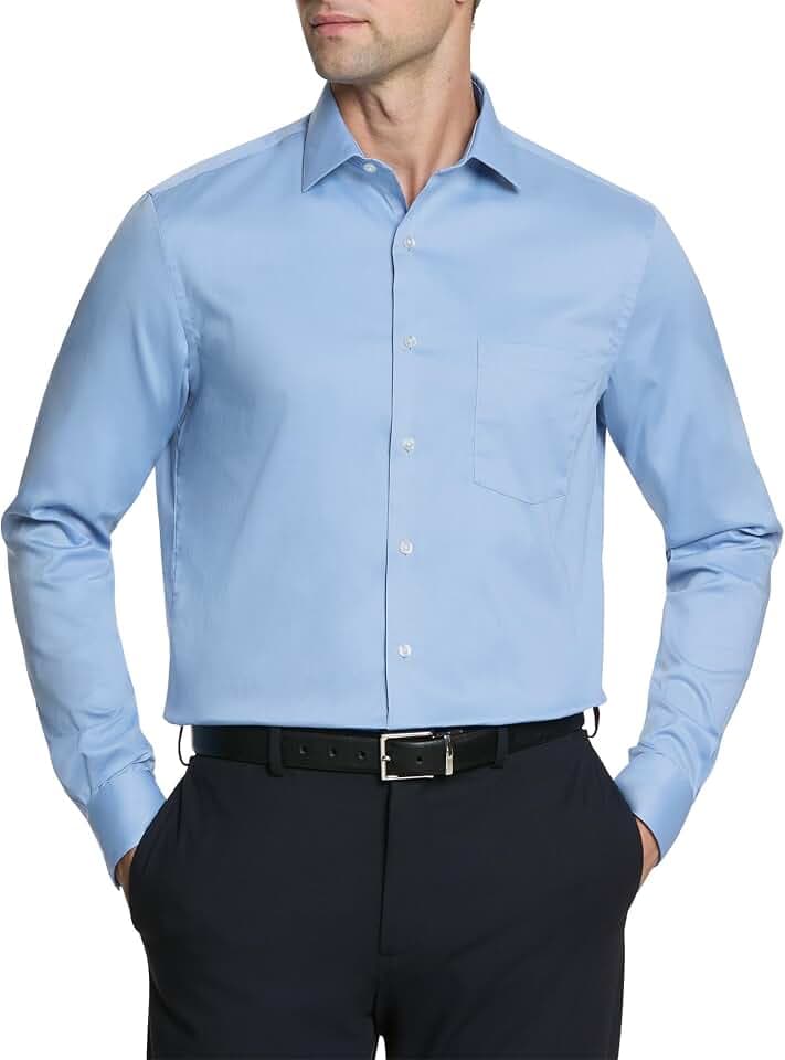 Van Heusen Men's Dress Shirt Regular Fit Flex Collar Stretch Solid