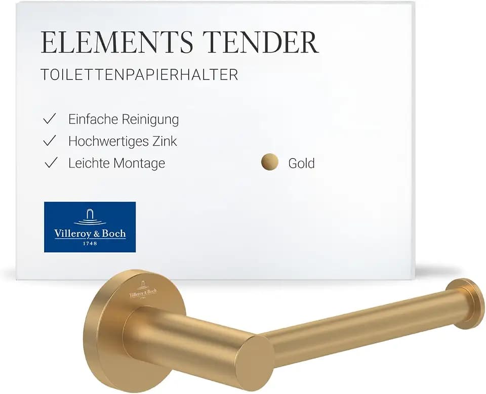 Villeroy & Boch Elements Tender Toilettenpapierhalter, rund – Gold