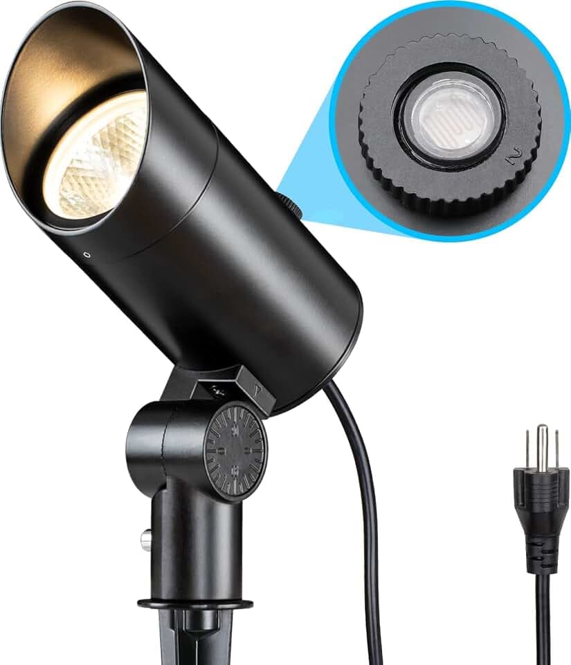 SUNVIE 30W 3000K LED Dusk to Dawn Flag Pole Spot Light Outdoor with Stake