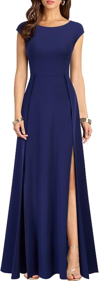 MUSHARE Women's Cocktail Dress Sexy Split Party Long Formal Dress