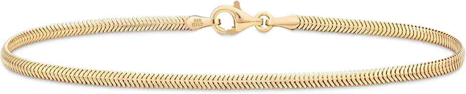 Miabella Italian 925 Sterling Silver Snake Chain Bracelet for Women Men