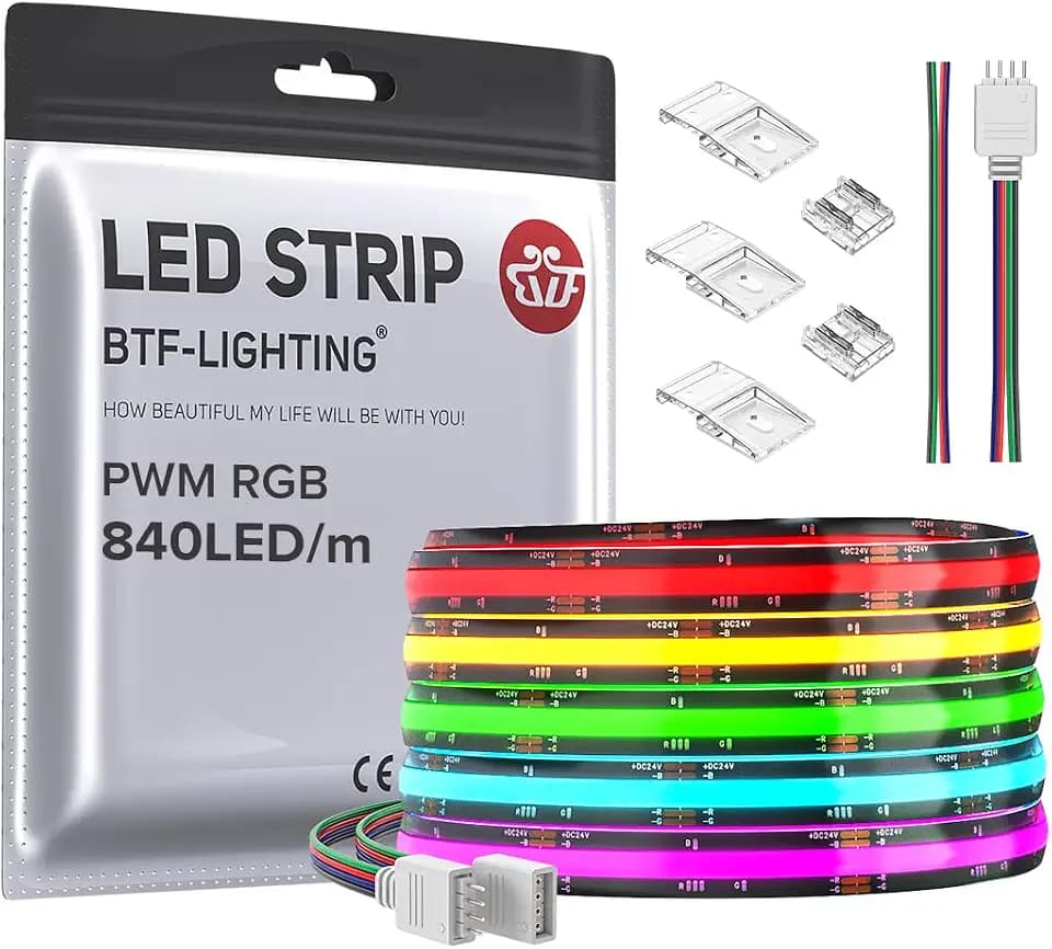 BTF-LIGHTING FCOB COB RGB LED Streifen 5M 840LED/M DC24V IP66