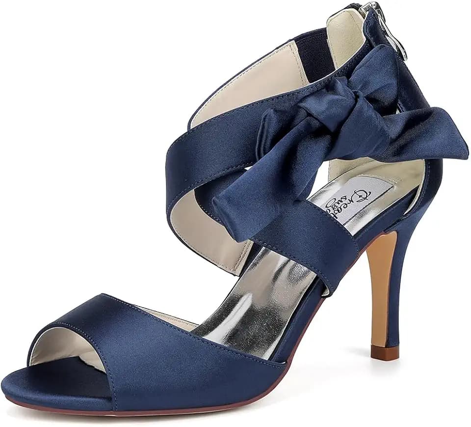 Lady Bow Sandals Satin Dress Shoes