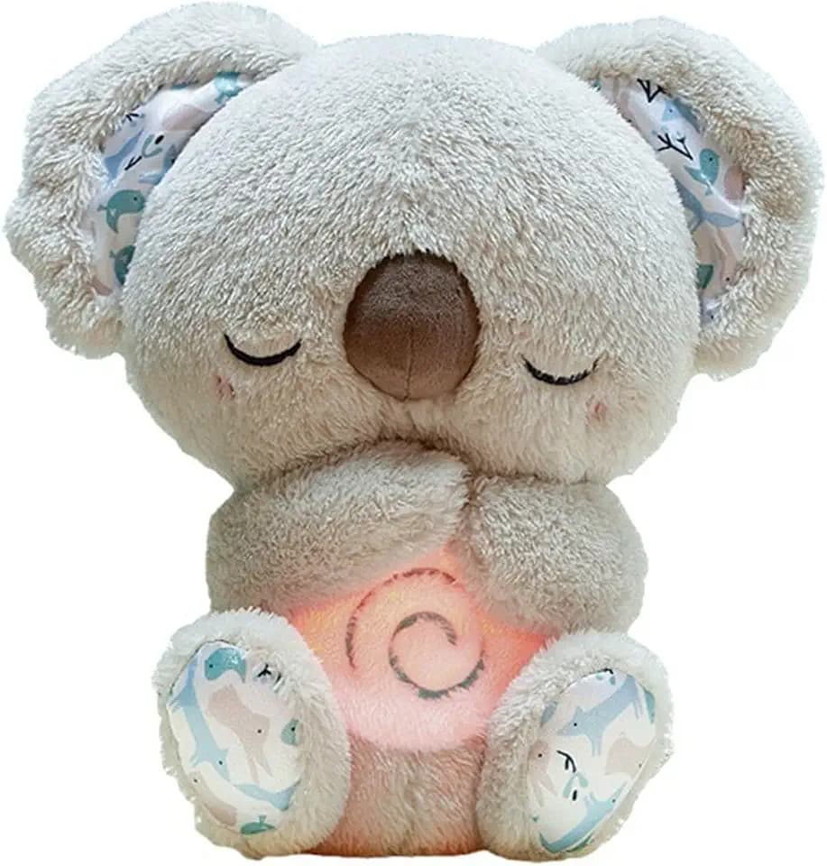 Relief Koala Breathing Stuffed Toy, Anxiety Relief Plush Breathing Animal, Sleeping Koala Plush Breathing with Musical Lights & Rhythmic Breathing Motion