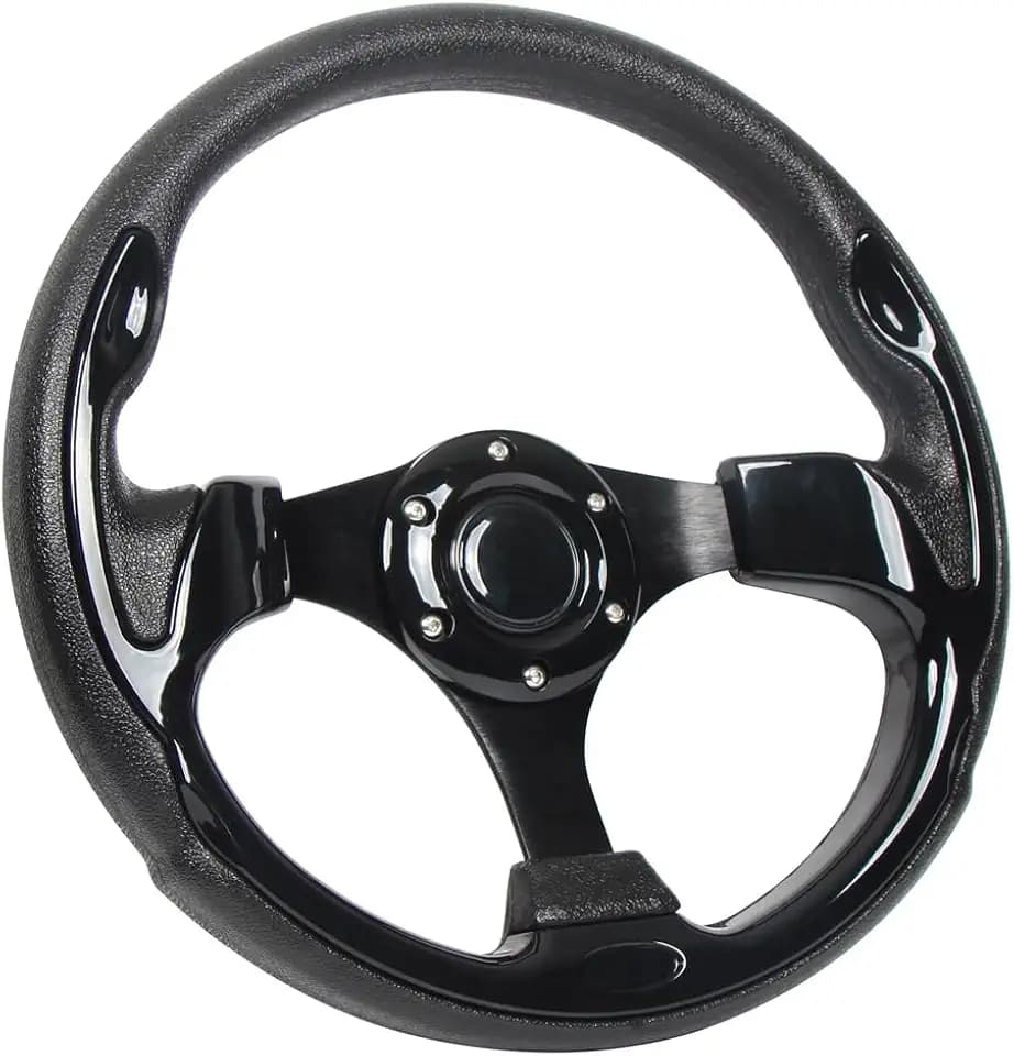 12.5" Golf Cart Steering Wheel with Black Grip Leather