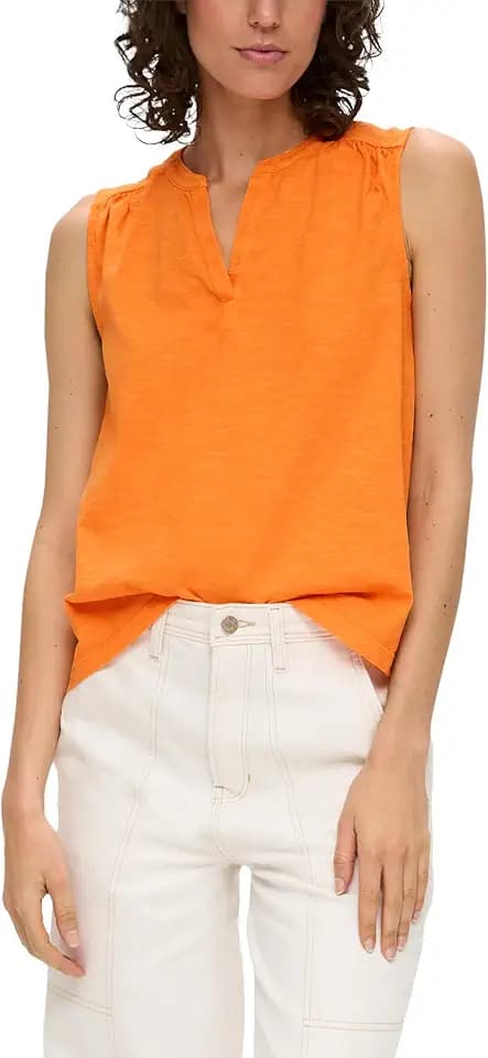s.Oliver Shirt für Casual-Looks mit Tunika-Ausschnitt & Garment Dye