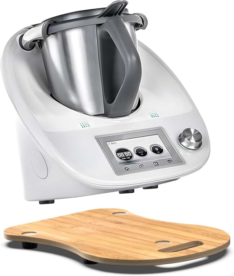 Gleitbrett für Thermomix TM6 TM5, Brett für Thermomix TM6 mit Rollen und Handgriff, Brett müheloses Verschieben Rollbrett aus Bambus