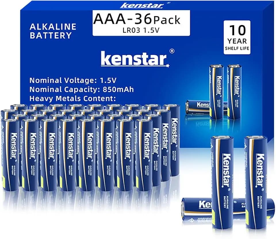 Waklyte Kenstar AAA Batteries 36 Pack, High-Performance Alkaline Triple A Battery for Household and Office Devices, 1.5 Volt, Leakproof, Long Lasting, 10-Year Shelf Life