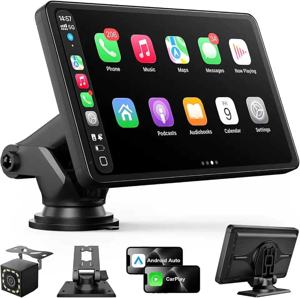 Carplay Screen for Car, 7" Wireless Apple Carplay & Android Auto