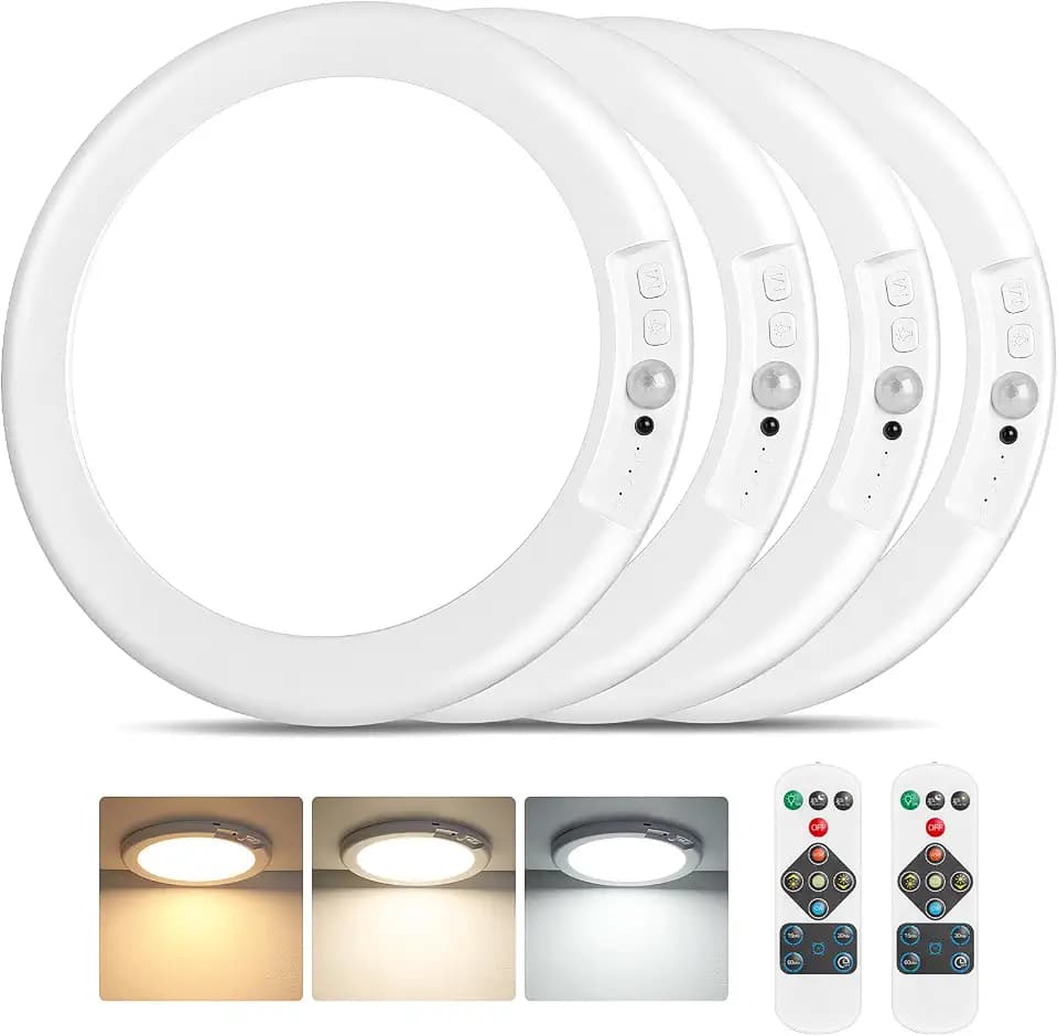 Rechargeable Motion Sensor Ceiling Light, Battery Operated Closet Light