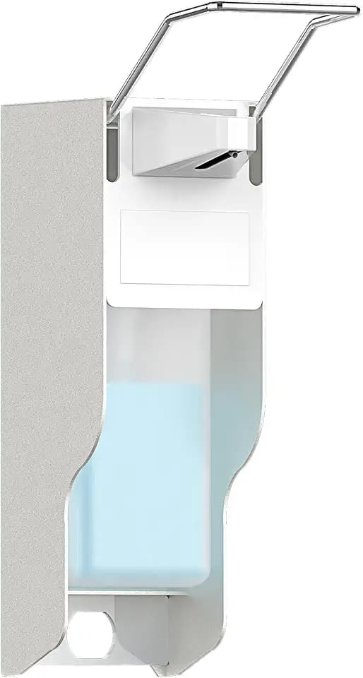 Eurospender 500 Ml Desinfektionsspender Wand Aluminium Seifenspender Wandbefestigung Mit Ellbogendruck Für Desinfektionsmittel Und Handseifen, Weißer Seifenspender