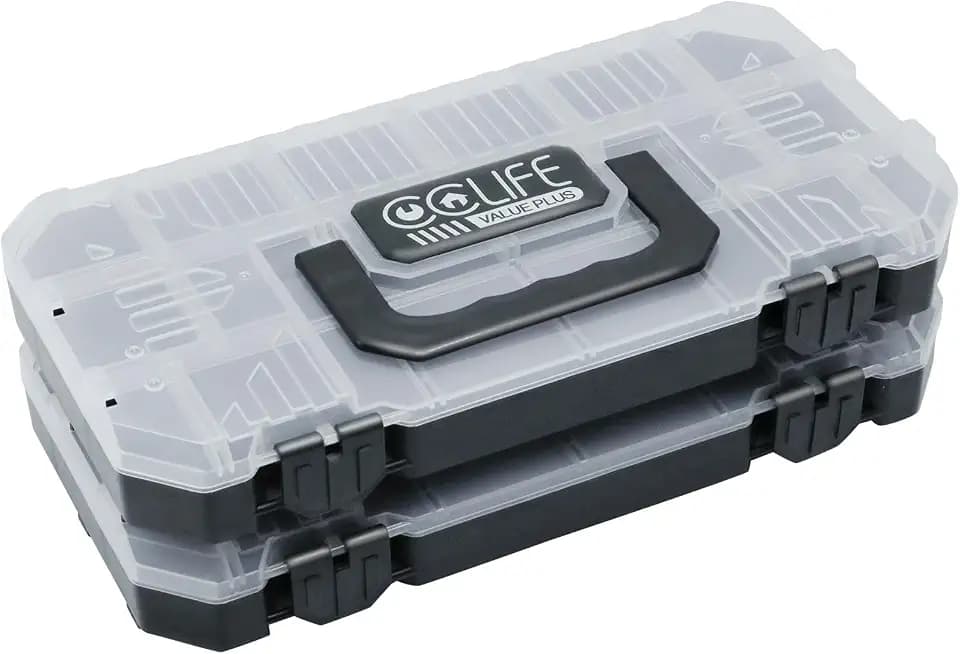 CCLIFE 2tlg Sortimentskasten Unterteilt und Stapelbar Transparent Werkzeug-Organizer (29,5 x 15,5 x 10 cm, Innenteiler Entnehmbare) Sortimentskoffer