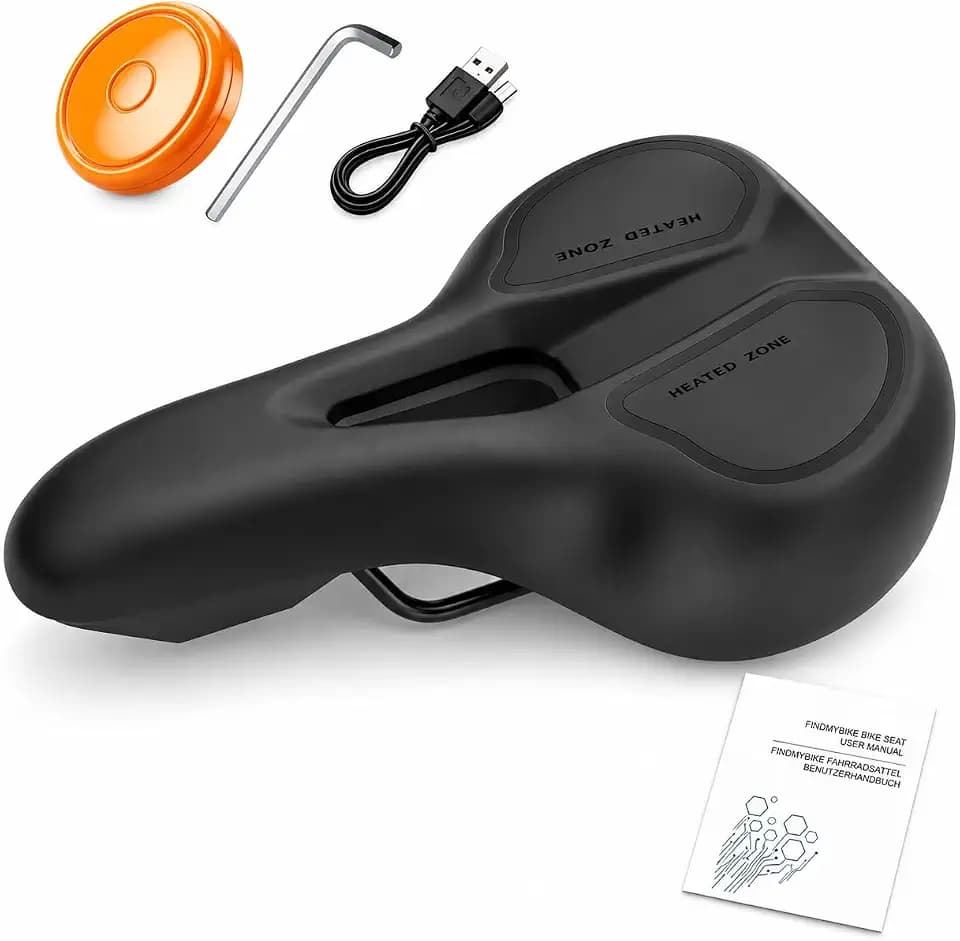 Kühlender Fahrradsattel mit Lüfter – COMFTO Fahrradsättel für Damen und Herren – mit Smart Heizfunktion für den Winter und FinderGo Diebstahlschutz, Bequemes Polster für Fahrten an Heißen Sommertagen