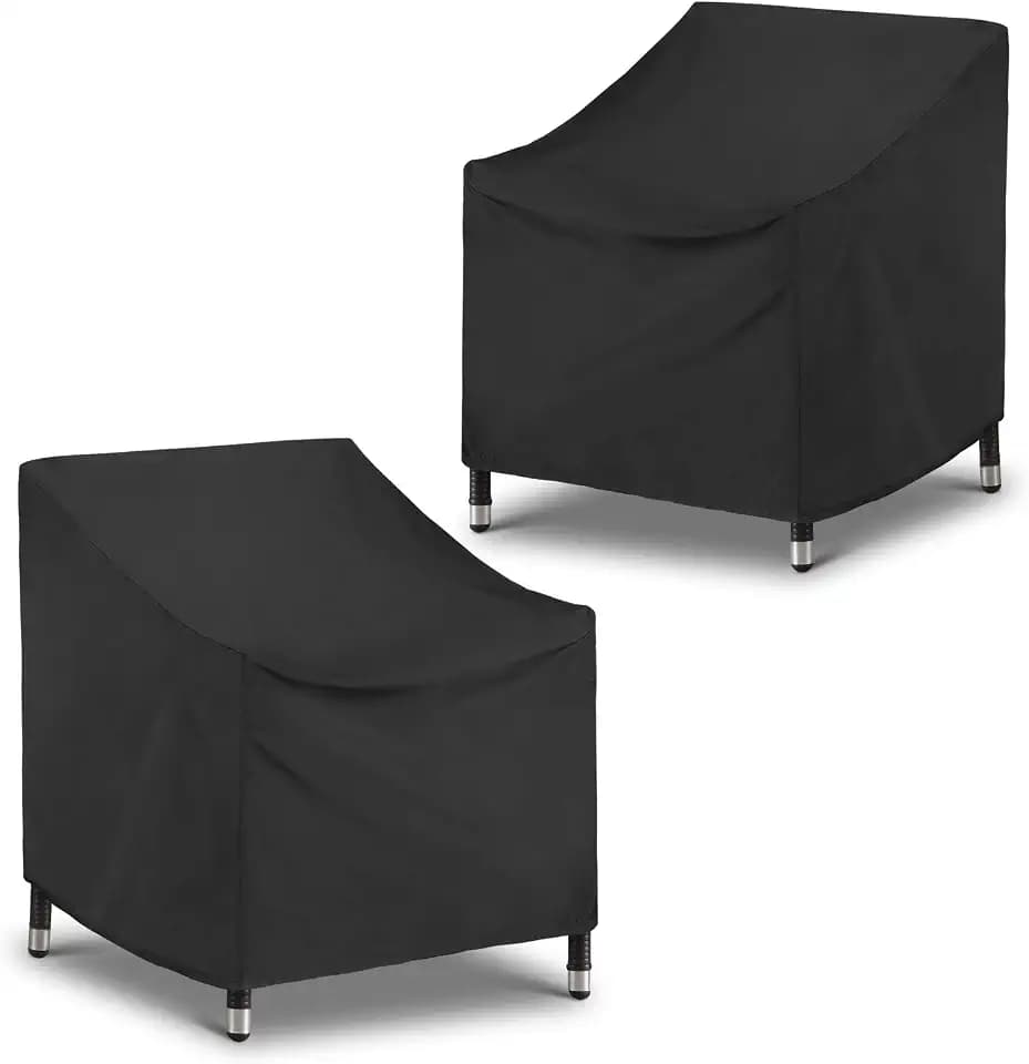 SunPatio Outdoor Waterproof Chairs Cover, 34"W x 37"D x 36"H, 2 Pack, Black
