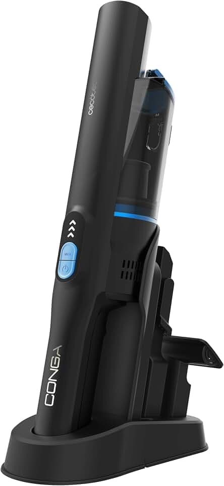 Cecotec Kabelloser Handstaubsauger Conga Rockstar Micro + Animal. 200W, 20kPa, Digitaler bürstenloser Motor, 40 Minuten Laufzeit, 2 Modi, Möbel-, Polster- und Haustierzubehör, Halterung