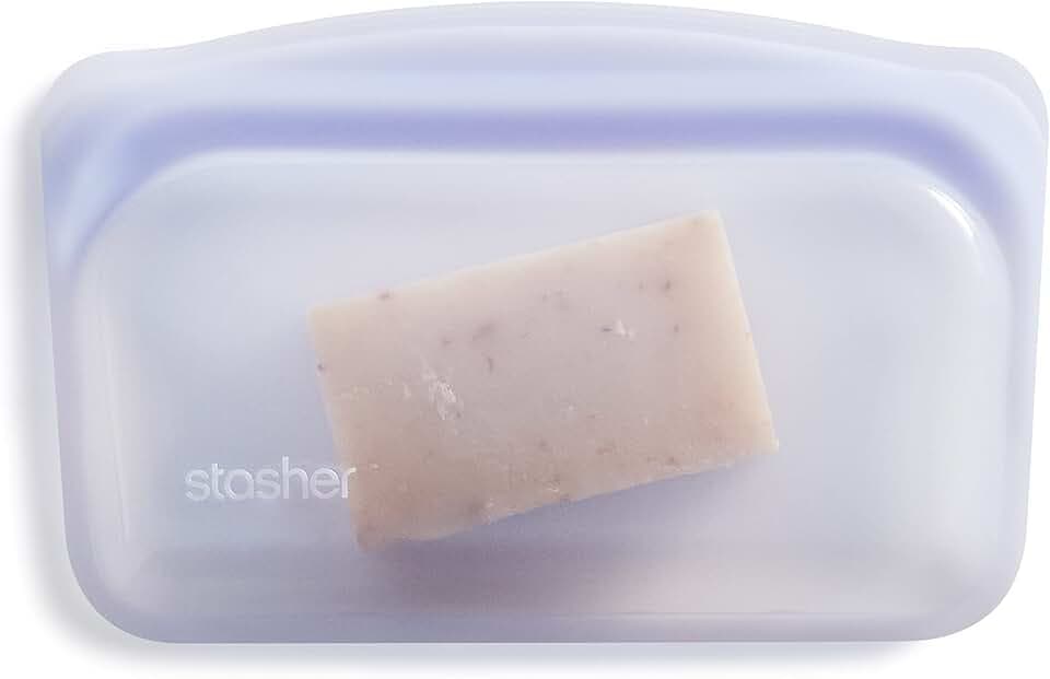 Stasher Snack Silikonbeutel, Gefrierbeutel, Wiederverwendbar, Lavendel
