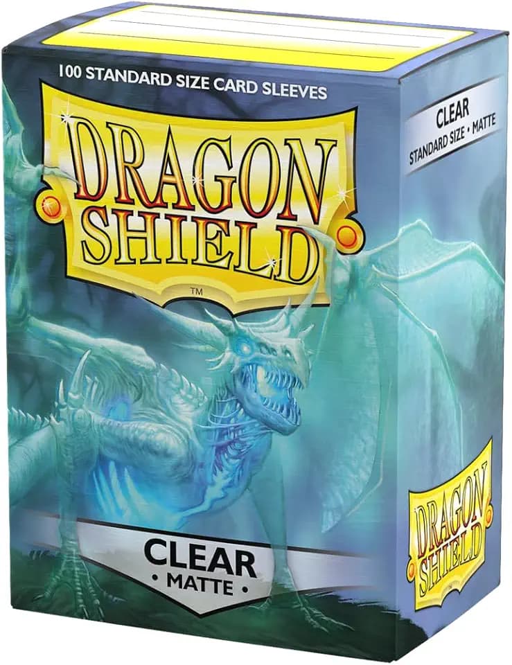 Dragon Shield | Standardgröße Kartenhüllen Matt | 100 Stück – Glatte & Robuste Premium TCG Sleeves | Kompatibel mit Pokémon, Flesh & Blood, One Piece & Magic: The Gathering | Clear - Matte