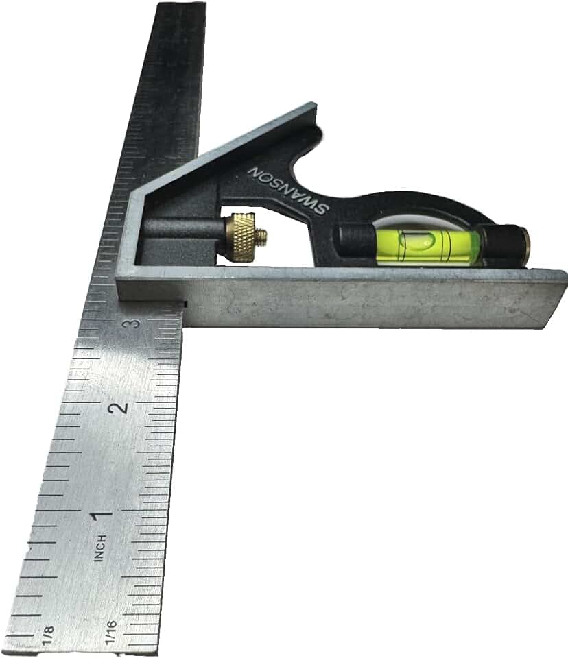 Swanson 12-Inch Combo Square with Stainless Steel Rule, Zinc Body, TC132